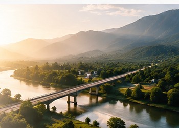River and infrastructure representing global impact